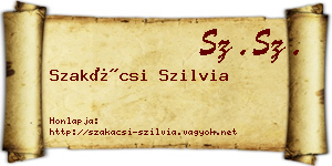 Szakácsi Szilvia névjegykártya