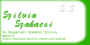 szilvia szakacsi business card