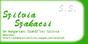 szilvia szakacsi business card